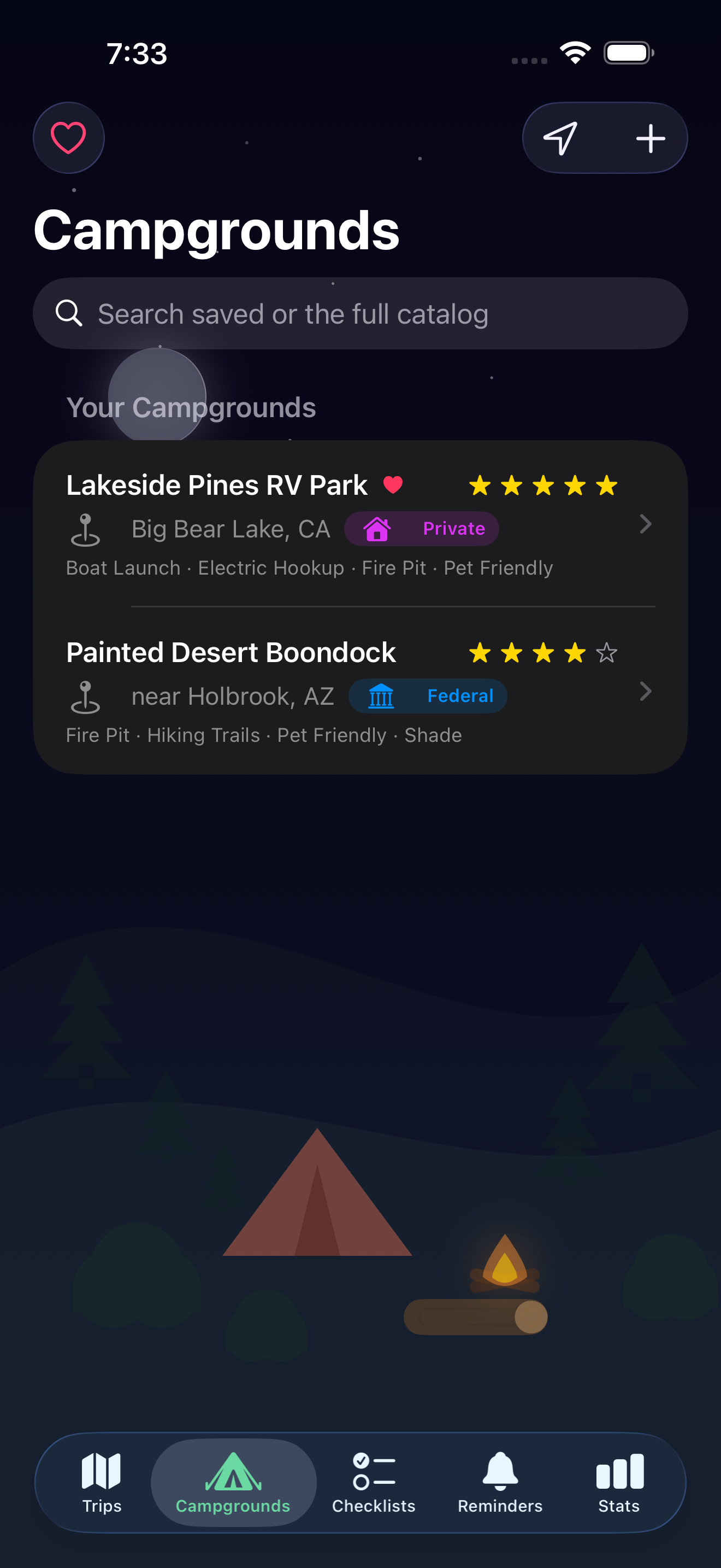 Campground search